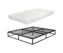 Cama metálica trerunta com estrado e colchão 205x165