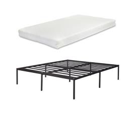 Cama metálica vårdö com estrado e colchão 205x185