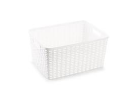 Cesta rattan 38x28 cm blanca