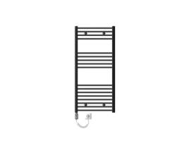 Radiador Eléctrico de Casa de Banho com Barra de Aquecimento 1200W 600X1200 Mm Antracite Recto com Ligação Lateral LUXEBATH