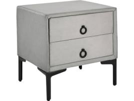 Mesa de cabeceira de veludo cinzento SEZANNE