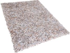 Tapete de pele genuína 160 x 230 cm creme claro MUT