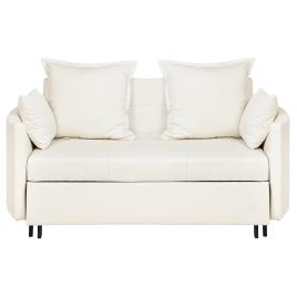 Sofá-cama de 2 lugares em tecido creme HOVIN