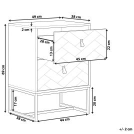 Mesa de cabeceira em castanho escuro e branco NUEVA
