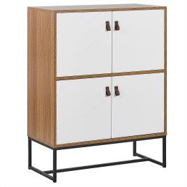 Cómoda com 4 portas em castanho claro e branco NUEVA