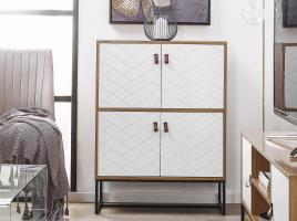 Cómoda com 4 portas em castanho claro e branco NUEVA