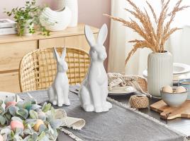 Figura decorativa com forma de coelho cerâmico branco 39 cm PAIMPOL