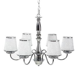 Lustre em metal cromado para 6 lampadas BRADANO