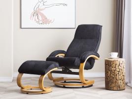 Cadeira em tecido preto com aquecimento e repousa-pés HERO