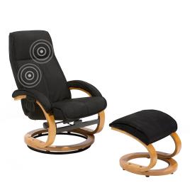 Cadeira em tecido preto com aquecimento e repousa-pés HERO