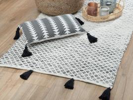 Tapete de exterior 80 x 150 cm preto e branco GEMLIK