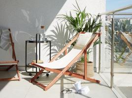 Cadeira de jardim reclinável e dobrável creme AVELLINO