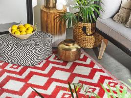 Tapete de exterior 120 x 180 cm vermelho DEWAS