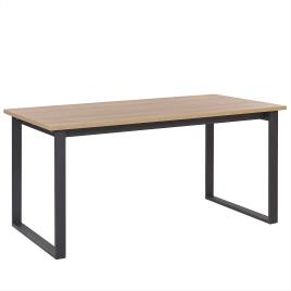 Mesa de jantar castanha e pés pretos 160 x 80 cm BERLIN