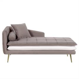 Chaise longue castanho e branco GONESSE