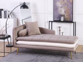 Chaise longue castanho e branco GONESSE