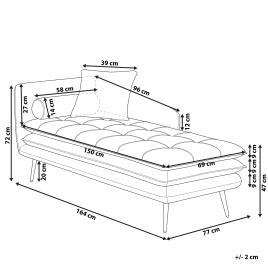 Chaise longue castanho e branco GONESSE