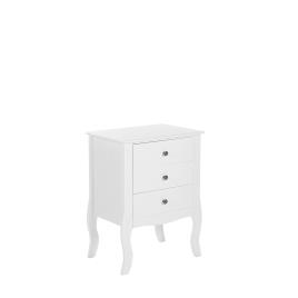 Mesa de cabeceira branca com 3 gavetas LANE