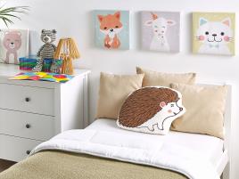 Conjunto de 2 almofadas decorativas infantis castanhas ouriço 46 x 36 cm BENAGULRU