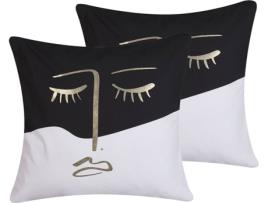 Conjunto de 2 almofadas multicoloridas 45 x 45 cm ABELIA