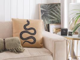 Conjunto de 2 almofadas decorativas creme motivo de cobra 45 x 45 cm MANORA