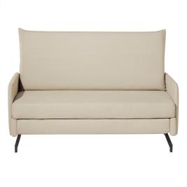 Sofá-cama de 2 lugares em tecido creme BELFAST