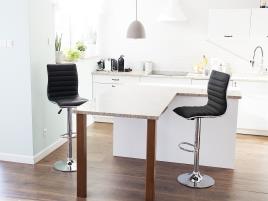 Conjunto de 2 bancos de bar reguláveis cor preta LUCERNE