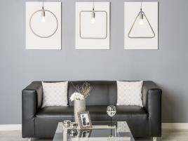 Candeeiro de teto triangular de metal cinzento JURUENA