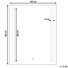 Espelho de parede com iluminação LED 60 x 80 cm prateado MARTINET