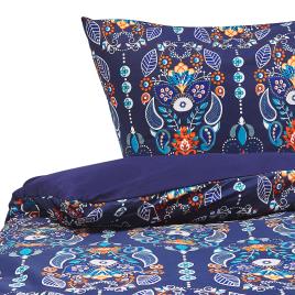 Conjunto de capa de edredão de algodão 135 x 200 cm azul escuro MADRONA