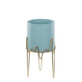 Suporte metálico para vasos 19 x 19 x 39 cm azul e dourado KALANDRA