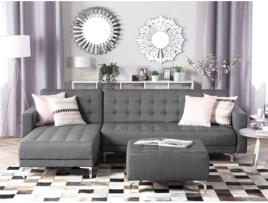 Sofá Cama BELIANI Aberdeen (Cinzento - Poliéster e Metal - Lugares: 4)