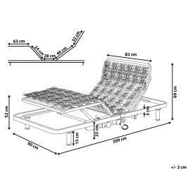 Sommier articulado de ripas ajuste elétrico 90 x 200 cm STAR