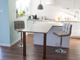 Conjunto de 2 bancos de bar creme com altura ajustável MARION