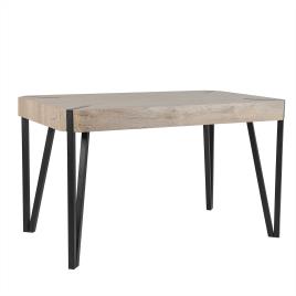 Mesa de jantar taupe com preto 130 x 80 cm CAMBELL