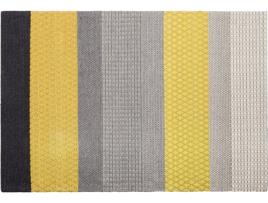 Tapete de lã 160 x 230 cm amarelo e cinzento AKKAYA