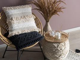 Conjunto de 2 almofadas decorativas 45 x 45 cm creme VILLUR