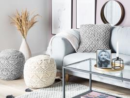 Conjunto de 2 almofadas decorativas 45 x 40 cm cinzento KIZKALESI