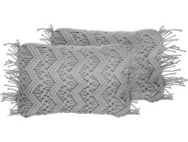 Conjunto de 2 almofadas decorativas 30 x 45 cm cinzento KIRIKKALE