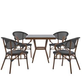 Conjunto de jardim com 4 lugares preto CASPRI