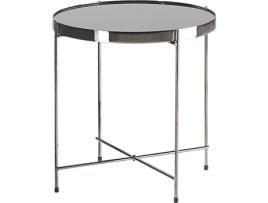 Mesa de apoio ø 40 cm preta e prateada LUCEA