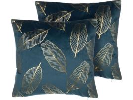 Conjunto de 2 almofadas decorativas 45 x 45 cm azul FREESIA