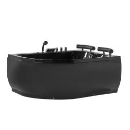 Banheira de hidromassagem acrílica com LED versão à esquerda preta PARADISO