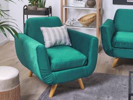 Capa de poltrona de veludo verde BERNES