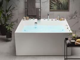 Banheira autónoma com hidromassagem 130 x 130 cm branca TAHUA
