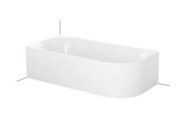 Banheira BETTE Lux Oval IV Banheira de canto silhueta 175x80x45cm 2 inclinações traseiras Instalação no canto esquerdo 3425CERVS