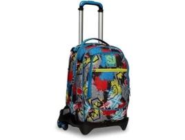 Mochila Unissexo SJ GANG Carrinho Amarelo Poliéster Multicor (6x18cm)