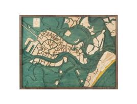 Mapa 3D com Moldura Veneza L Madeira Multicolorido 81X6X61 Cm CUTTING BROTHERS