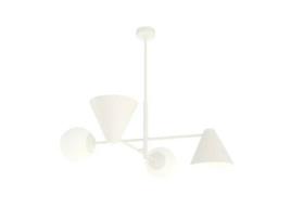 Candeeiro Suspenso Hermes Metal Branco 70X60X70 Cm EPIKASA