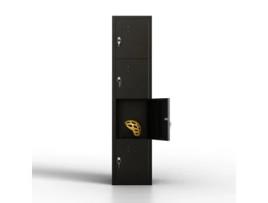 Cacifo Metálico de 4 Portas Armário de Arrumação para Oficina Ou Escritório Armário com Fechadura Preto TWINTHINK